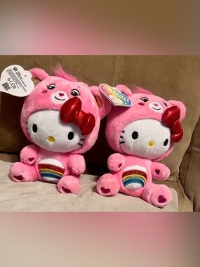 Fun Hello Kitty x Care Bears Cheer Bear Plush Stuffed Animal Pink 2023